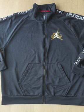 Nike Men's Black Turtleneck Sweater with Gold Logo